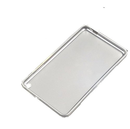Lusee® Silikon TPU Hülle für Huawei MediaPad T1 T1-701u Schutzhülle Case Cover Protektiv Silicone Backcover + Gratis Touchpen Eingabestift sowie Staubschutz halb transparent weiß - 4