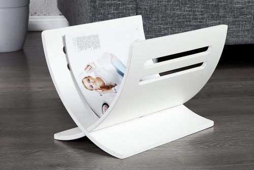 Stylischer Zeitungsständer NEWS Zeitungskorb weiss zerlegbar - 3