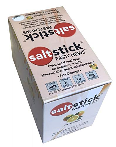 Saltstick Boîte de 12 Rouleaux de 10 pastilles à croquer : goût Orange