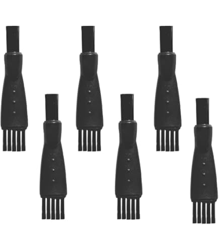 LinMei 12-Pack Electric Shaver Cleaning Brushes - Double-Sided Nylon Bristles With Non-Slip Handle