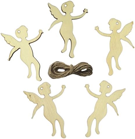 Miya Cupido® 10 piece Wooden Hanging Gift Tags Labels with String Strung Tags Labels Signs Wood Card Sheets Luggage Tag Wedding Party DIY Decoration