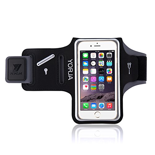 Sweat Resistance Armband Cell Phone Running Holder for iPhone 8/7/6/6s & Galaxy S7/S6/S5-YORJA Sports Arm Band Case for Jogging,Workout,Hiking,Gym-with Key Slot,Card & Money Pocket