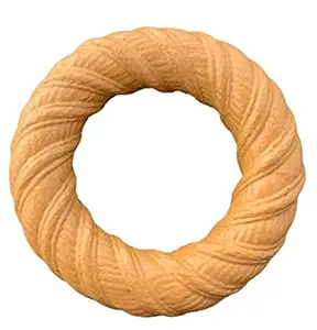 Pet Qwerks BarkBone Chew Ring with Peanut Butter Flavor Dog Chew, Fetch and Tug Toy for Aggressive Chewers, Large