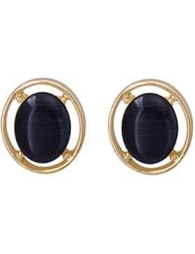Jane Stone Damen Ohrringe Modeschmuck 1 Paar imitiertes Katzenauge Oval Form Ohrstecker aus Resin und Metalllegierung
