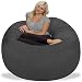 Chill Sack Bean Bag Chair: Giant Memory Foam Furniture Bags and Large Lounger - Big Sofa with Huge Water Resistant Soft Micro Suede Cover - Charcoal, 5 feet