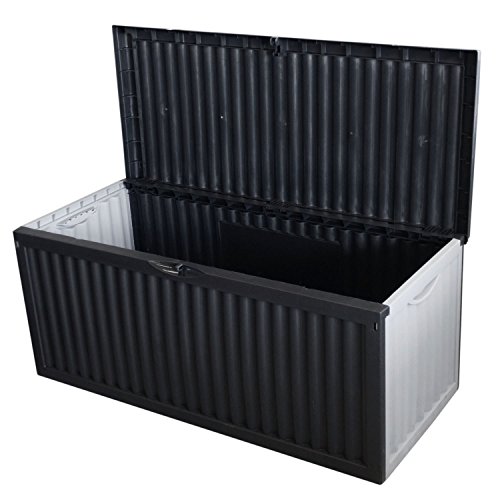 Auflagenbox Gartenbox Kunststoff / 350L / 120x52xH54cm Gartenbox Gartentruhe Kissenbox für Polsterauflagen Aufbewahrungsbox Aufbewahrungskiste Auflagentruhe Grau