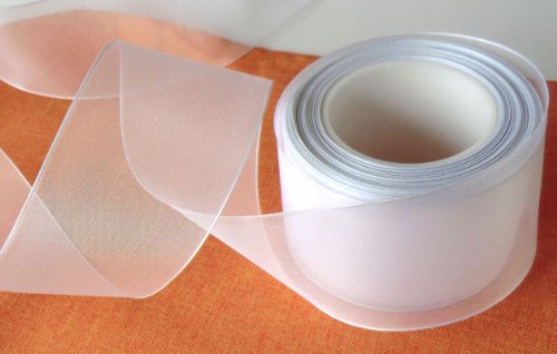 SCHLEIFENBAND Organza 25m x 60mm weiß weiss mit Draht Geschenkband DEKOBAND Hochzeit Antennenband