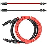 Cable de extensión solar a ambos lados, cable solar rojo/negro, 4 mm², incluye enchufe, longitud 2 x 5 m