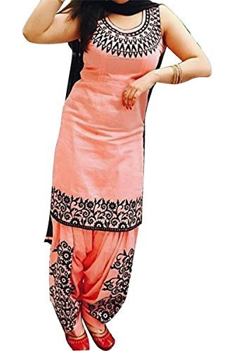 Jsv Fashion Women's Straight Salwar Suit Set (Fitch Peace_Black_Free Size)