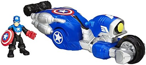 Playskool Heroes Marvel Super Hero Adventures Shield Bike Vehicle with Captain America Action Figure