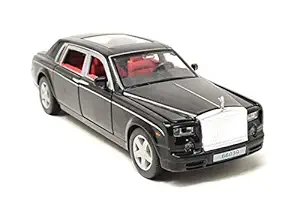 Akrobo Rolls-Royce Phantom Die-Cast 4 Wheel Drive Metal Car Pull Back with Openable Doors, Light, Trunk, and Music for Kids Above 4 Years
