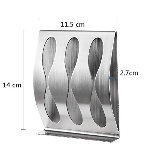 flintronic Wand Befestigter Edelstahl Zahnbürstenhalter Durable Rasiermesser-Halter Wasserdicht mit Self Adhesive Badezimmer (3 Löcher) - 6