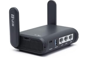 ‎GL.INET GL.iNet AXT1800 (Slate AX) Mobile Reise-Router, WiFi 6 Router, VPN Mobiler WLAN Router Mobil, Pocket WiFi, 3 x Gigacube Port, Travel WLAN Access Point for Glasfaser Modem, Openwrt/Wireguard/Home