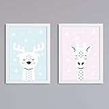 2er Set Tier Bilder nach Wunsch - ohne Rahmen - Hintergrund wählbar