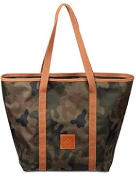 Camo Shopper - Canvas, Schultertasche, Umhängetasche aus Camouflage Oxford, Handtasche, Beuteltasche, Freizeittasche...