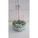 Windlicht Tischkranz Mint