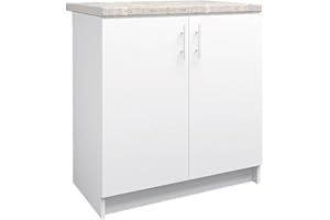 JD Greta Fixed Height 800mm Kitchen Base Cabinet Floor Unit with 38mm Worktop – White Matt