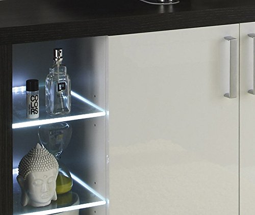 trendteam SR30503 Bad Hänge-Waschbeckenunterschrank weiss melamin, rauchsilber Nachbildung, BxHxT 90x63x36 cm - 4