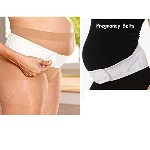 Pelvic Support Belt, Maternity Belt - Support Waist / Back / Abdomen Band, Belly Brace Velcro Attachments, White Colour - S/M