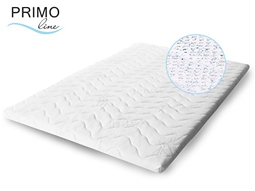 Primo Line Gellatex Topper 90x200 H2 Höhe 10 cm RG 65 (bis 95 kg) - Bezug waschbar, ÖKO TEX® zertifiziert - Matratzen Gel Topper für Boxspringsbett und unbequeme Matratzen
