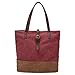 Produktbild liu Damentasche Einfache Handtaschen Leinwand große Kapazität College Freizeit Reisetasche Einkaufstasche (Größe: 34 * 10 * 35 cm) (Farbe : Retro Red)