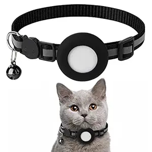 Airtag Cat Collar, Air tag Cat Collar with Bell and Safety Buckle in 3/8
