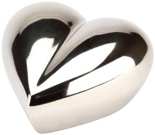 Urns UK Margate - Urna de Aluminio (7,6 cm), diseño de corazón, Color Plata