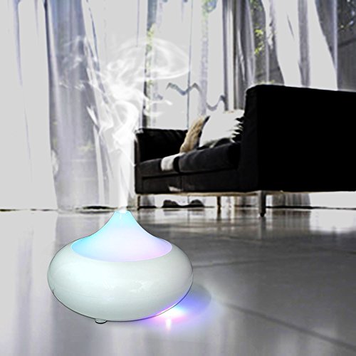 MVPower Aroma Diffuser LED Luftbefeuchter Ultraschall Luftreiniger Duftzerstäuber Raumbefeuchter LED Farbenwechsel LED Licht für Yoga Kinderzimmer Schlafzimmer Büro (weiß) - 4