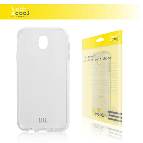 Funda Transparente para Samsung Galaxy J7  2017  TechCool    Gel Silicona Flexible Alta Calidad   Ultra Slim 1 5 mm - Gran Resistencia   Acabado Brillo con Tratamiento Anti-Huellas y Manchas 