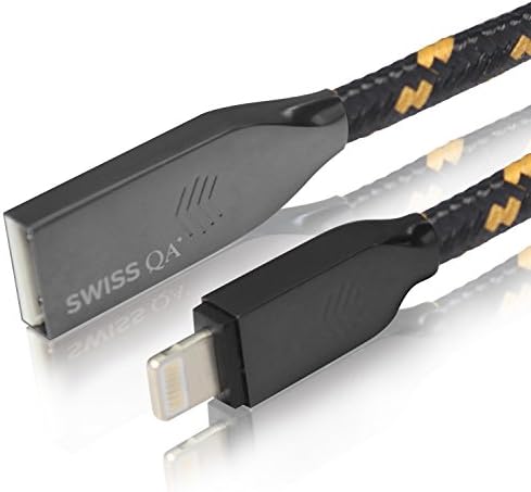 iPhone 7 Charger Extra Strong - Lightning Cable, 1 meter, Black, NEW Design, Strong Nylon Cable, Unmatched 2.4AMP, Best High Speed Charge, For Apple Phone 7 6 6s 6se 5, iPad, iPod, Money Back Warranty