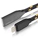 Produktbild Lightning Kabel - 1m, Schwarz, Neustes Design - Sehr schnelles iPhone 7 Ladekabel - verstärktes USB Datenkabel mit Knickschutz - Für Apple iPhone 7 6 5, iPad, iPod - SWISS-QA Geldrückgabe Garantie