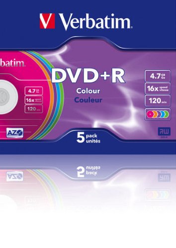 Verbatim DVD+R Advanced AZO 16x Speed Colour Surface 5er Pack Slim Case DVD-Rohlinge - 3