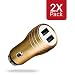 Produktbild MyGadget 2 x Dual USB Auto Ladegerät - 2 Ports (2,1A / 1A) Mini KFZ Ladeadapter - Zigarettenanzünder Adapter z.B. für Apple iPhone, Samsung Galaxy - Gold