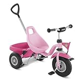 puky lillifee 12 zoll Stoßfeste Pulverlackierung, Sicherheits-Schiebestangenarretierung, Stufenlos verstellbarer Sitz, Verstellbare Schiebestange mit Komfortgriff, Luft-Komfortreifen, Lenkerpolster, Kippbare Mulde