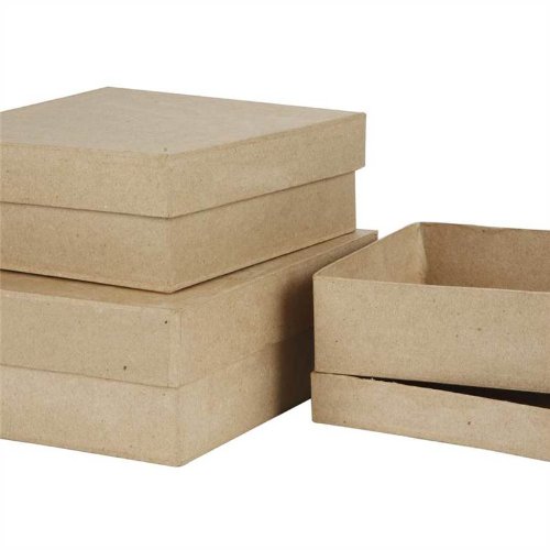 Pappschachtel-Set, quadratisch, Größe 16+18+20 cm, 3sort. - 2