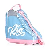 bolso para patines  Rio Roller Script Skate Bag, Bolsa de tela y de playa Unisex Adulto, Multicolor (Blue/Pink), 24x15x45 cm (W x H x L)