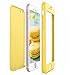 Produktbild Yokata iPhone 6 Plus/iPhone 6S Plus Hülle + Panzerglas, Hardcase Schutzhülle 2 in 1 Handyhülle Ultra Dünn Slim 360 Grad Full Body Anti-Rutsch Kratzfest Hart PC Bumper Case Cover - Zitrone Gelb