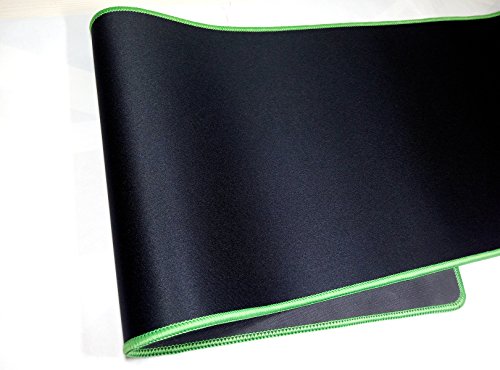 Woodlandu Verl?ngert Gaming Mouse Pad Gen?hte Kanten Geschwindigkeit seidiger Oberfl?che rutschfeste Gummiuntermatten 300x900x3mm/11.8×35.4×0.12inch Gr¨¹n Edges - 6