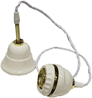 Braid in Cotton with a Ceramic Lampholder for Suspension Chandelier Electric Cable