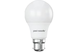 paul russells LED GLS Light Bayonet Cap BC, 60w Equivalent, 8watt 806LM LED Bulbs, 6500K Daylight Lamp, Classic Frosted A60 Standard B22 Energy Saving Non-Dimmable Large Globe Lightbulbs, Pack of 1
