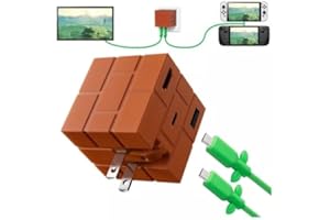 POWKONG 65W Switch TV Dock Kompatibel Mit Switch OLED/Switch, Tragbare Switch Docking Station Mit 4K 60Hz HDMI/USB 3.0/USB-C PD 3.0 Schnellladung, Mini GaN Switch Dock Mit Typ-C Kabel, Braune Ziegel