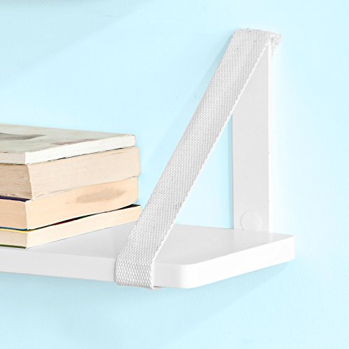 SoBuy® 3er Set Wandregal, Bücherbord 3-teilig, Schweberegale, Hängeregal, Wandbord mit Bänden, weiß, FRG29-W - 9