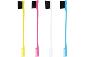 NIANOPKM 4st Tränenfleck Entfernung,Kamm Hunde Augen Pflegekamm,Doppelseitiger Hunde Augen Kamm zum Entfernen von Krusten und Schleim（weiß, blau, gelb, rosa）