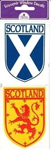 Scottish Car Sticker window Decal Twin Pack Saltire and Lion Rampant interior