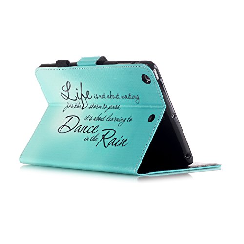 iPad Mini 3 Hülle, Deenor Colorful Painting and Stylish Drawing Wallet Case Book Style PU Leder Flip Protective Stand Flip Schutzhülle Hülle für Apple iPad Mini 1/2/3 Generation. (Rain) - 6