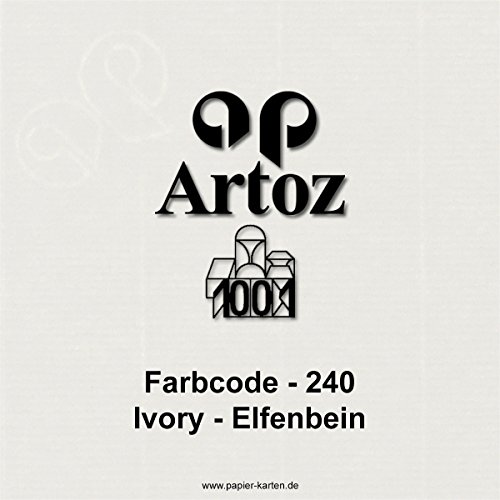 25x original ARTOZ DIN A6 Faltkarten – hochdoppelt – 220 g/m² // SERIE 1001 // Ivory-Elfenbein – gerippt! // 105 x 148 mm +alle Farben - 3