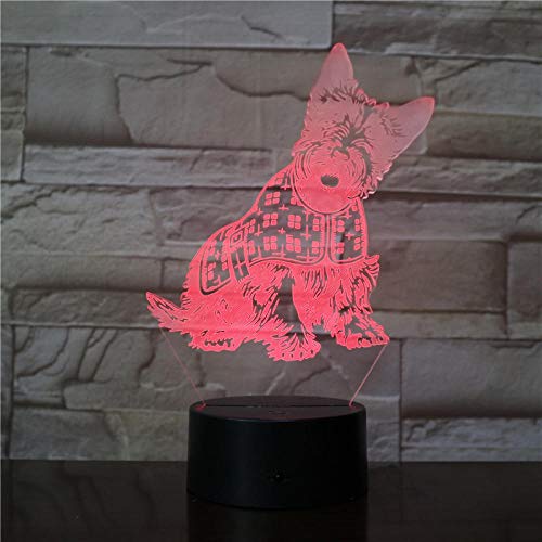 Fullosun Night Light Para Niños Dog Puppy 3D Night Light Lámpara De Noche 7 Cambio De Color Navidad Regalo De Cumpleaños De Halloween Juguetes Para Niños Baby Boy