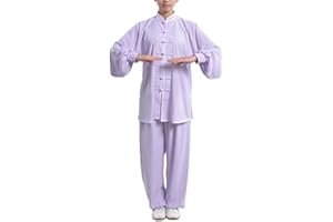 DIANSHAOA Femmes De Coton Et Lin Tai Chi Uniforme Et Qi Gong Boucle Col Debout Costume Deux Pièces