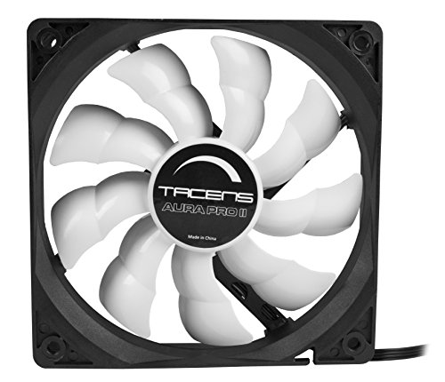 Tacens 3AURAPROII - Ventilador para ordenador  12 cm  550 RPM  Tecnolog  a Fluxus Pro  adaptadores de velocidad  PWM  ultra silencioso  anti-vibraciones  color negro