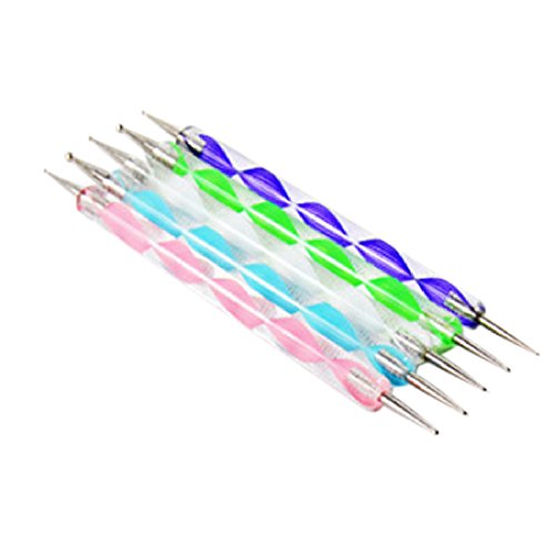 CY-buity 5 X 2 Way Marbleizing Tool Nail Art Design Painting Dotting Pen Manicure Kit